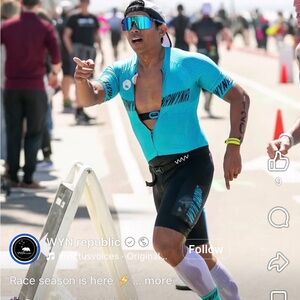 WYN Republic Men’s Blue Hi Velocity X Sleeved Triathlon Suit